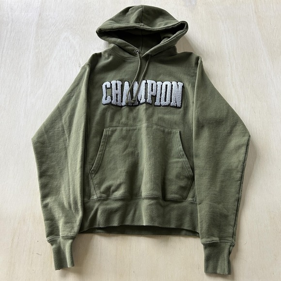 Champion Other - Champion Hoodie Mens Small Green Reverse Weave Embroidered Logo Pullover
